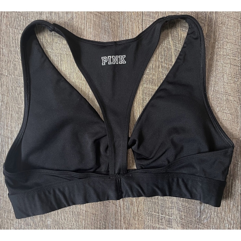 Pink‎ Victoria's Secret Ultimate Twist Front Size M black racerback NWOT - Picture 4 of 4